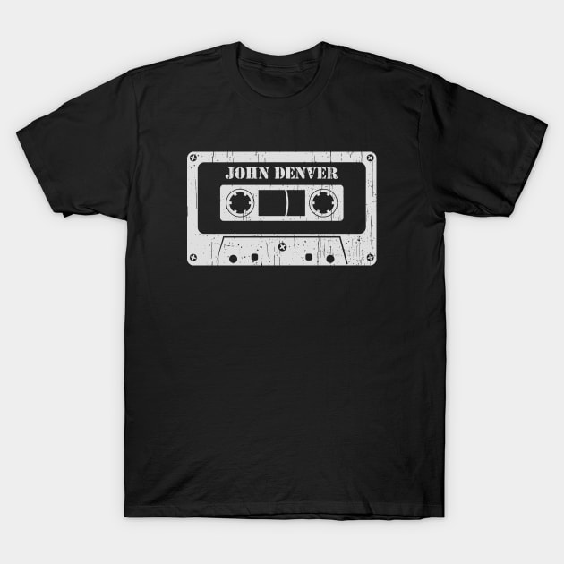 John Denver - Vintage Cassette White T-Shirt by FeelgoodShirt